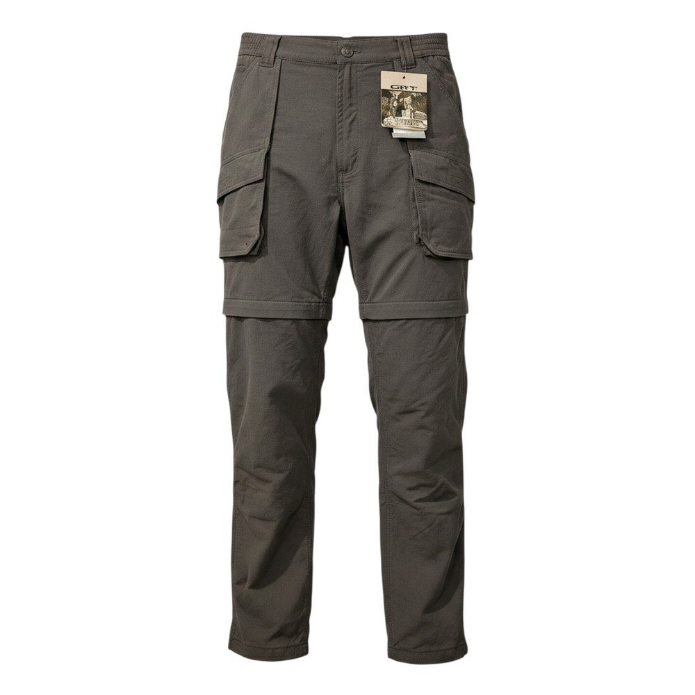 NWT Columbia GRT Women's Convertible Hiking Pants Zip Off Legs Gray Cargo- L Reg